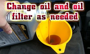Change oil and oil filter as needed