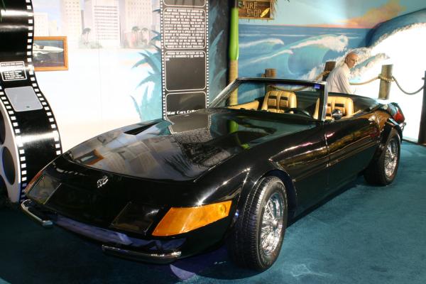 A Replica of Black Ferrari Daytona Spyder that is actually a modified Chevrolet Corvette