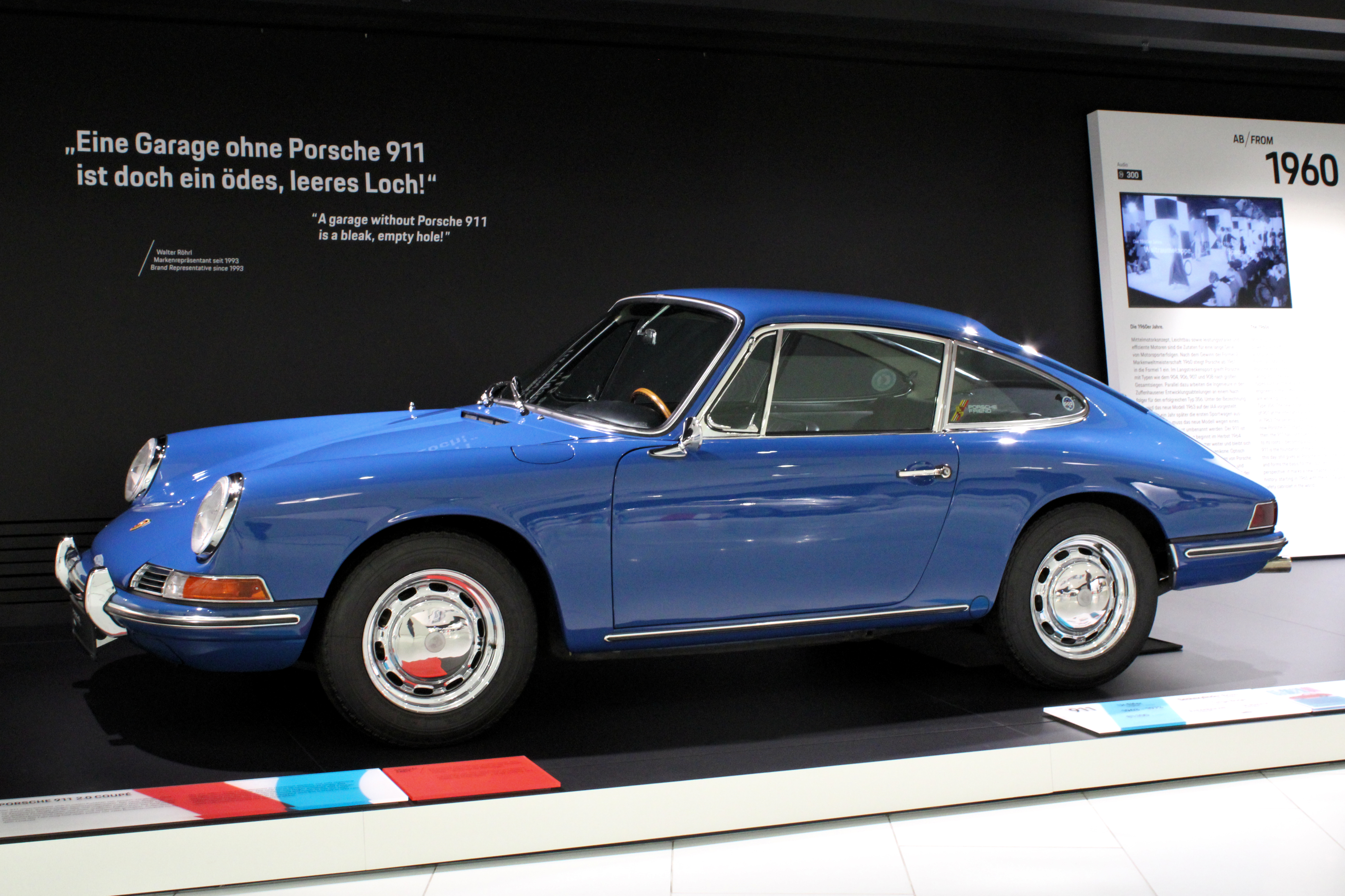  A blue 1964 Porsche 911 2.0 Coupe in Porsche Museum