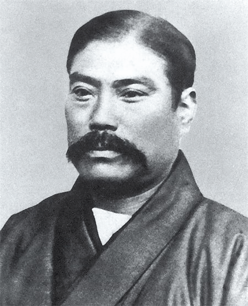 Portrait closeup of Yataro Iwasaki in 1874