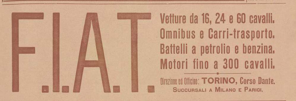A Fiat advertisement in 1906