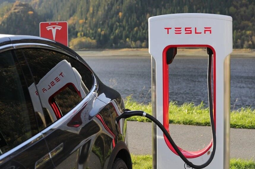 Tesla car charging station