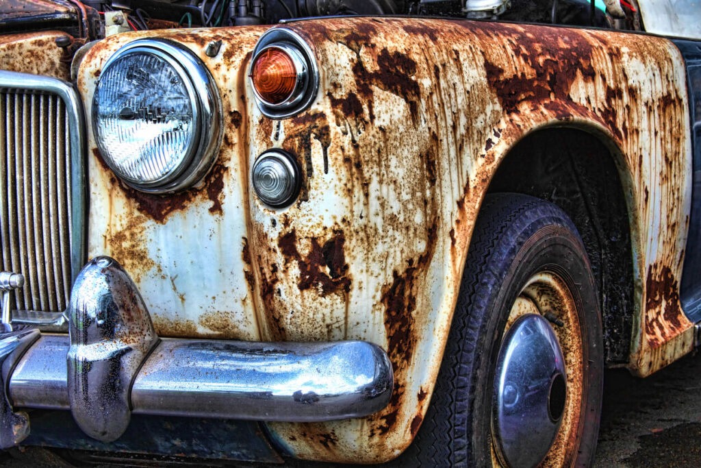 Old rusty vintage car