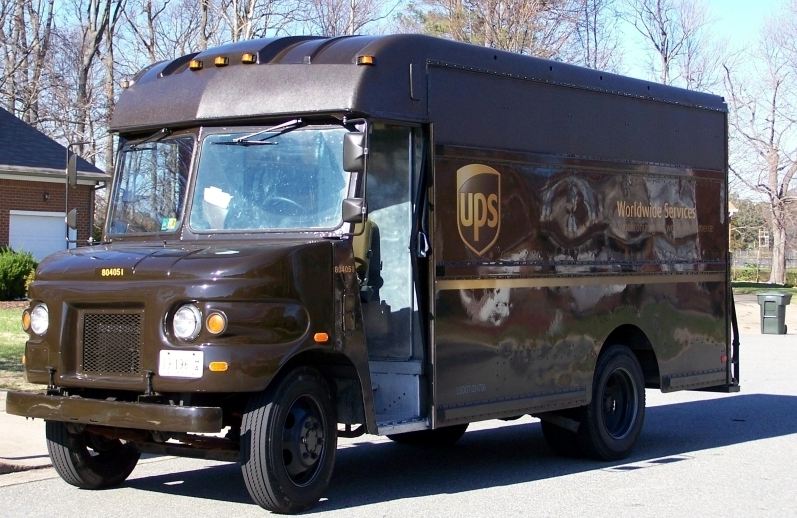 A delivery truck that is part of the United Parcel Service fleet