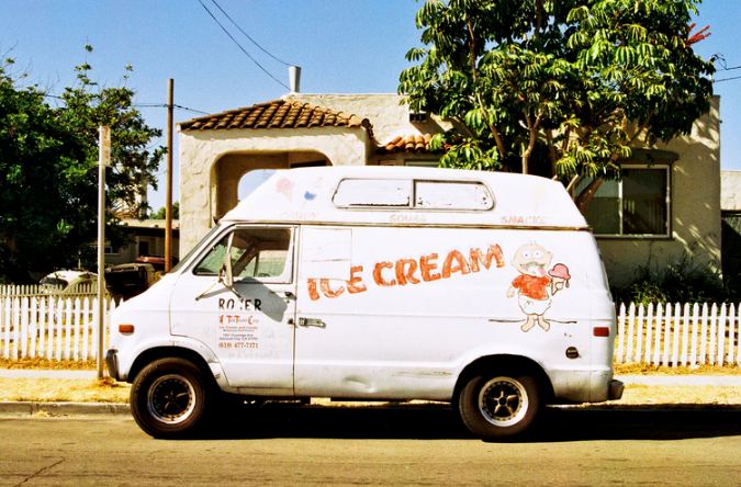 A vintage ice cream van.