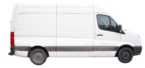 A white delivery van.