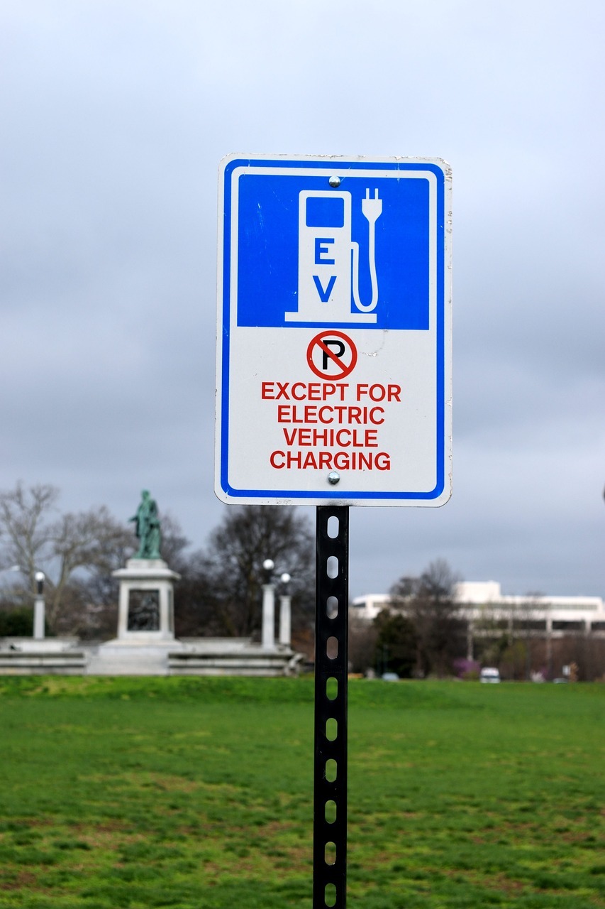 A signboard of the electric vehicle only