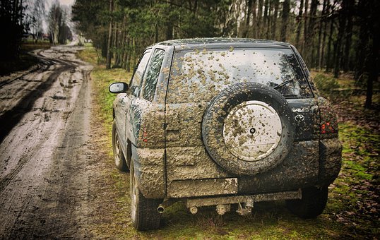 Toyota Rav4 covered in mud