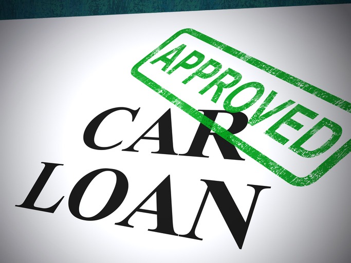 Car loan application approved stamp shows acceptance of auto finance - 3d illustration