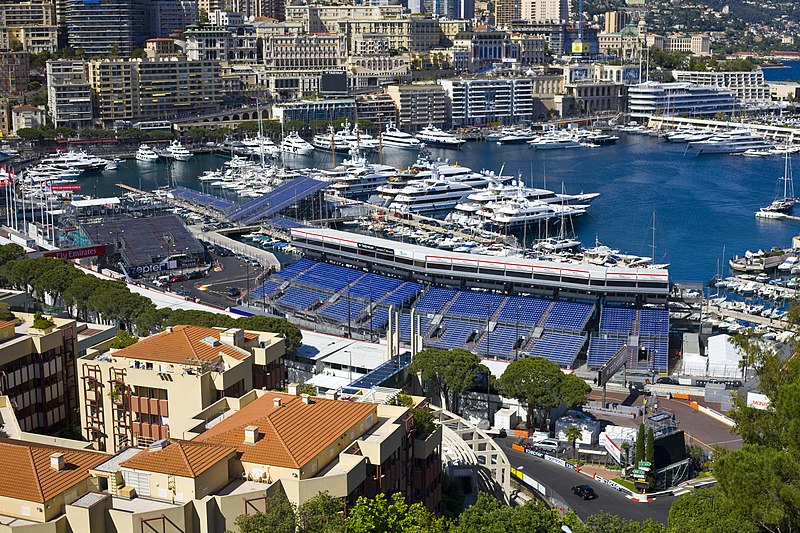 The Monte Carlo harbor during the days of the 2016 Formula One race