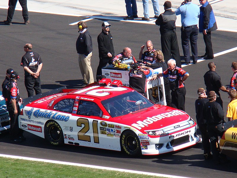 Trevor Bayne, driving the No. 21 Ford for Wood Brothers Racing, won the 2011 Daytona 500
