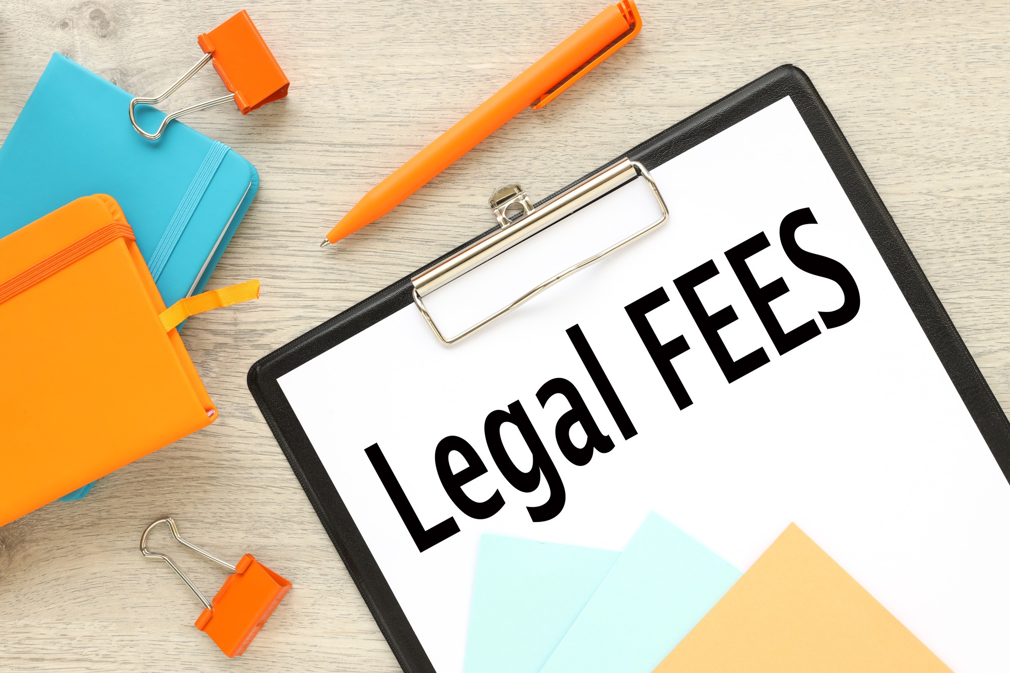 Legal Fees. Fixed price for a specific service. business and finance concept. Costs, fees, commissions, fines. Cost, fees and taxes.