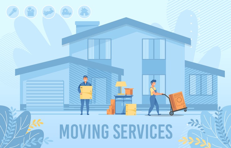 Home Moving Service for New Settler Flat Banner