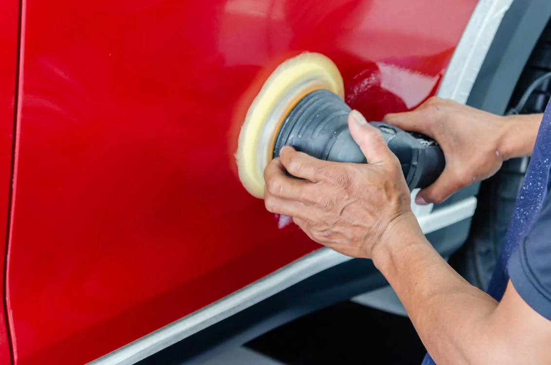 buffing the side of a car