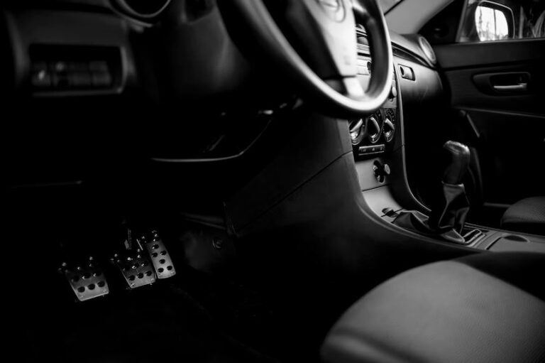 car pedal under the steering wheel