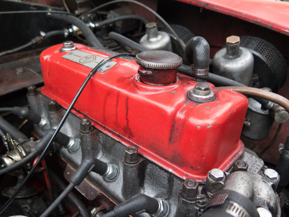 red car engine