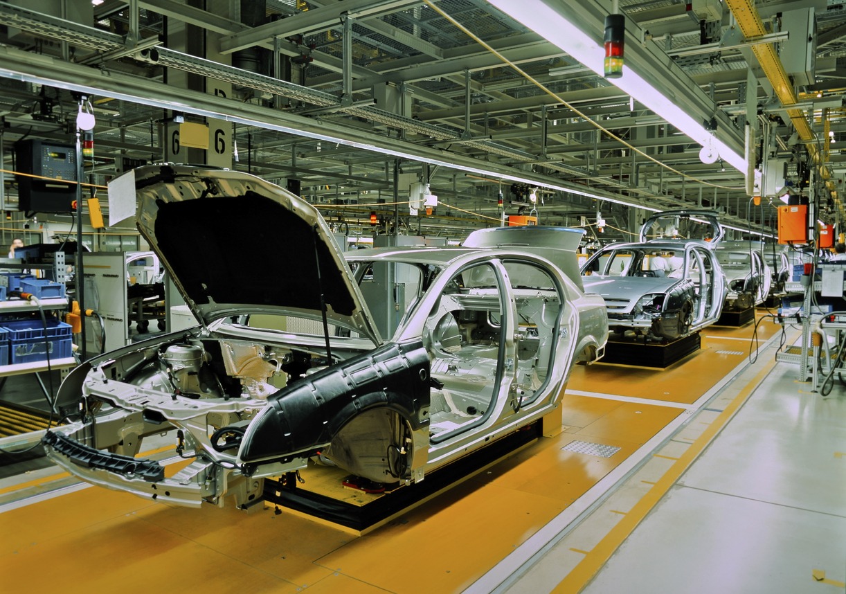 car-frames-lined-up-in-a-production-line-in-a-car-factory