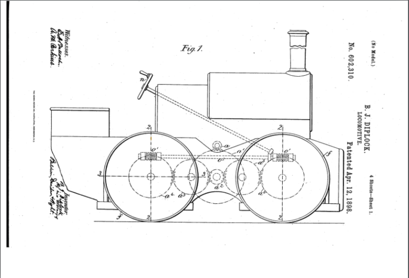 The 1893 Diplock Steam Locomotive was the world's first 4WD land vehicle.