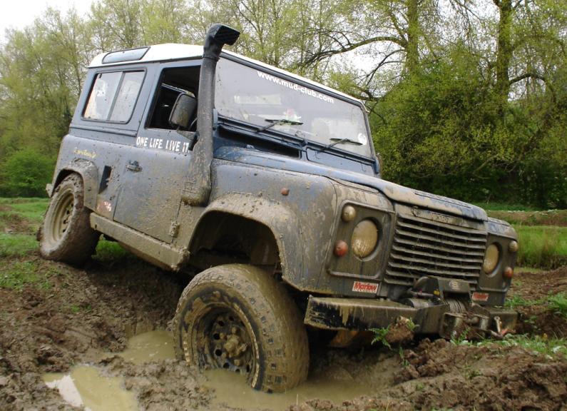 a Land Rover Defender 90 off-roading