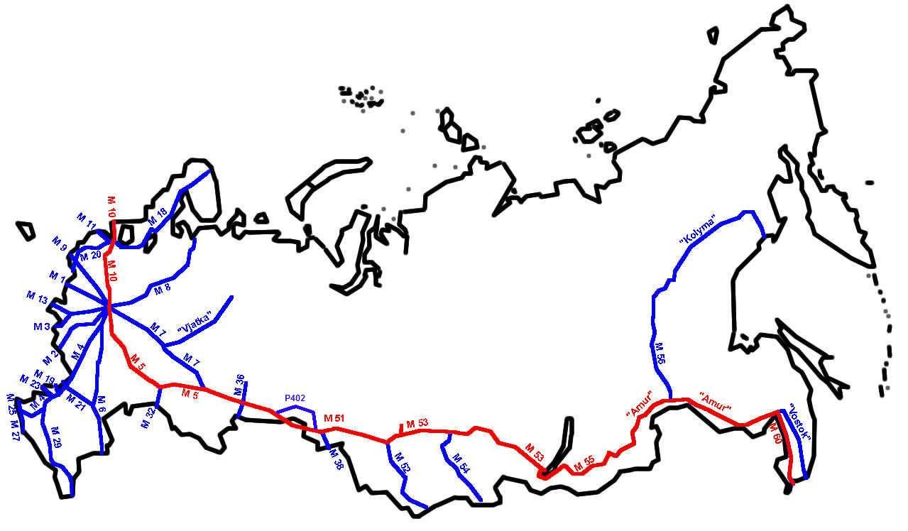 Trans Siberian Highway Map