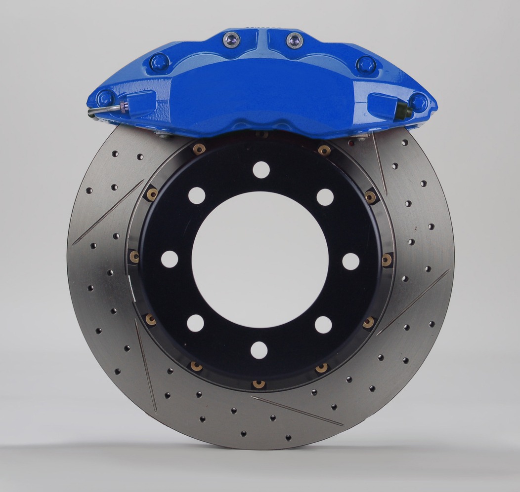a drilled and slotted brake rotor