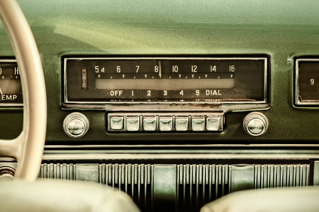 an old car radio