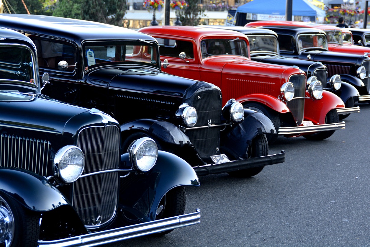classic cars on a car show