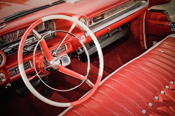 interior details of a classic car