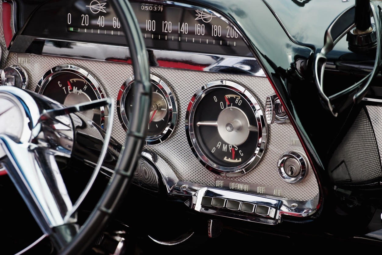 interior image of a 1950s convertible