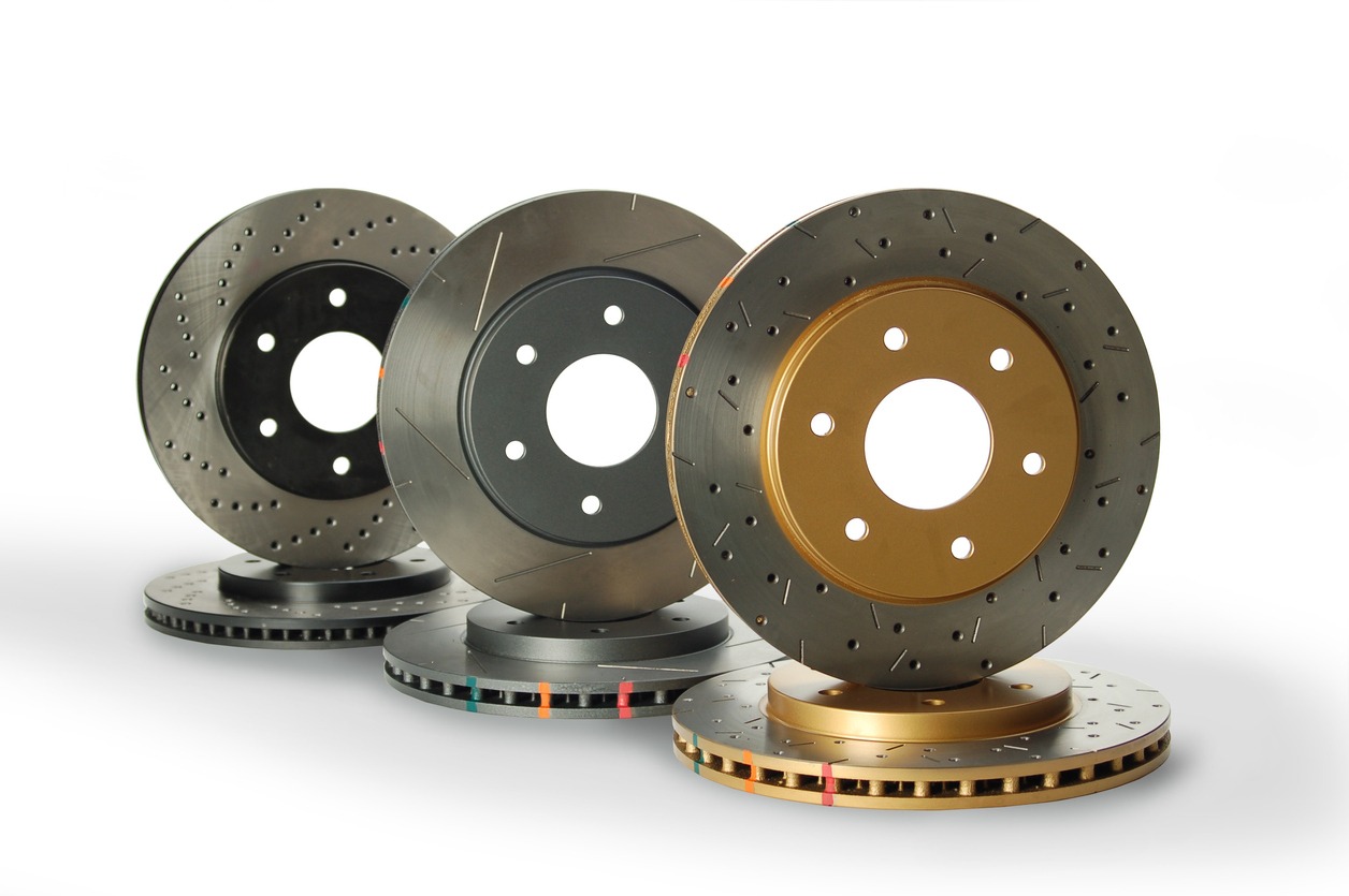 three high performance brake rotors