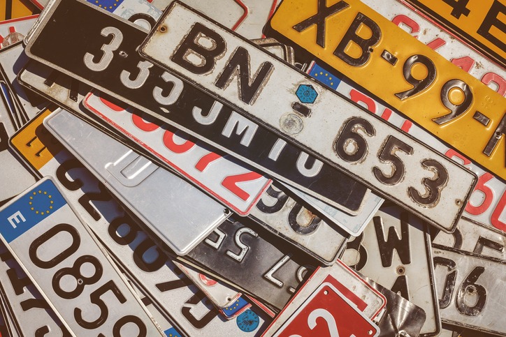 vintage car license plates