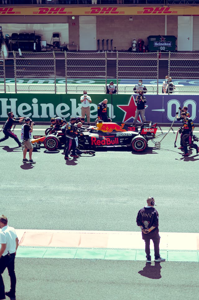 Formula One team on a pit stop
