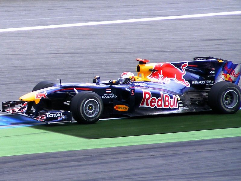 Sebastian Vettel competing