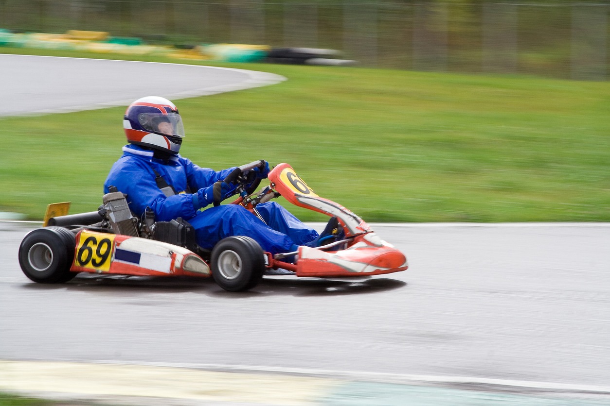 a kart racer in action
