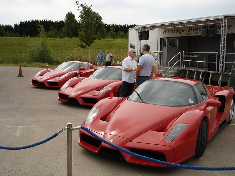 three Ferrari Enzos